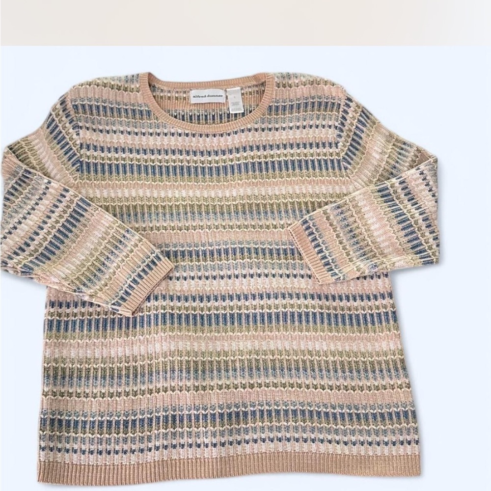 Alfred Dunner Pastel Striped Sweater | Retro Knit Pullover